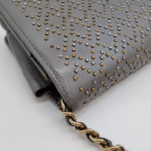 CHANEL STUDDED LEATHER WOC Shoulder/Crossbody Bag GHW - Picture 8 of 12